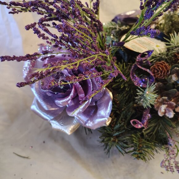 Lot of 3 Purple Decorative Artificial Floral Items - Picture 3 of 13